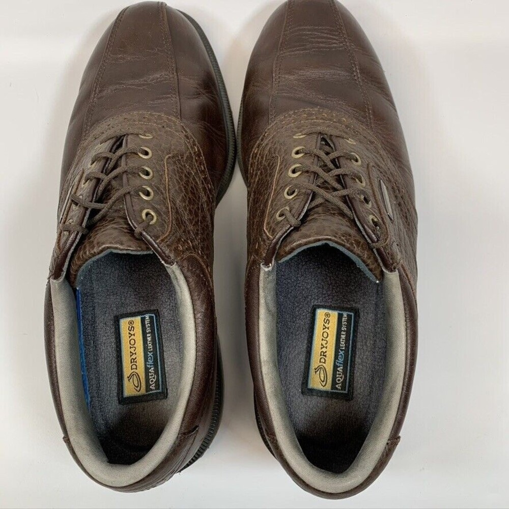 Footjoy Dryjoys Aquaflex Golf Shoes Men's Size 9.5 M Brown Leather 53478 - Picture 9 of 12